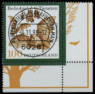 BRD BUND 1999 Nr 2086 Zentrisch Gestempelt ECKE-URE X552686 - Oblitérés