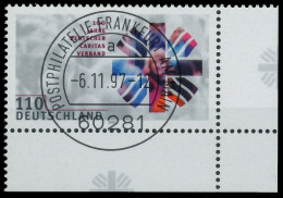 BRD BUND 1997 Nr 1964 Zentrisch Gestempelt ECKE-URE X557FD2 - Oblitérés