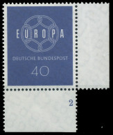 BRD BUND 1959 Nr 321 Postfrisch FORMNUMMER 2 X5583EE - Neufs