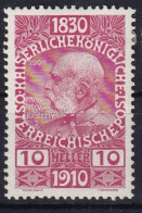 AUSTRIA 1910 - MLH - ANK 166 - Ongebruikt