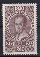 AUSTRIA 1910 - MLH - ANK 168 - Unused Stamps