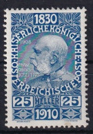 AUSTRIA 1910 - MLH - ANK 169 - Neufs