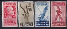 ITALIAN EAST AFRICA 1938 - MLH - Sc# 6, 8, 9, 11 - Afrique Orientale Italienne