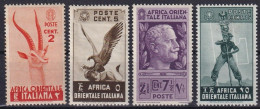 ITALIAN EAST AFRICA 1938 - MLH - Sc# 1-4  - 3: Defect On Lower Right Corner  - Italienisch Ost-Afrika