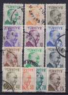 TURKEY 1956 - Canceled - Mi 1492-1495, 1497, 1499, 1501-1508 - Oblitérés