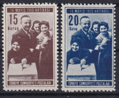 TURKEY 1950 - MNH - Mi 1251-1252 - Unused Stamps