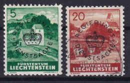 LIECHTENSTEIN 1937/38 - MNH/canceled - ANK 20, 22 - Complete Set - Dienstsache - Service