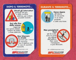 Italy- Se Arriva Il Terremoto. Sistema Sismico Nazionale- Used Pre Paid Phone Cards- Telecom  By 5000 Lire. - Public Practical Advertising
