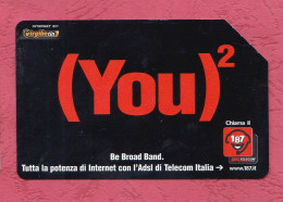 Italy- TELECOM-   Be Broad Band. ( You)2. Internet By Virgilio- Phone Card Used By 5000Lire. Ed.Cellograf. - Public Practical Advertising