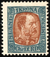 Island 1902 1 Kr King Christiian IX MH Gum Disturbance - Neufs