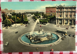 CPSM ROMA (Italie) La Fontaine Esedra Avec La Gare - Orte & Plätze