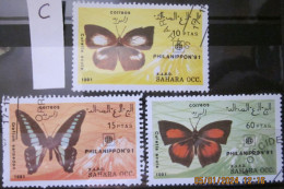 SAHARA OCC. R.A.S.D. ~ 1991 ~ BUTTERFLIES. ~ 'LOT C' ~ VFU #03693 - Africa (Other)