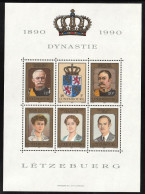 1990 Luxembourg Centenary Of Letzebuerg Dynasty Minisheet (** / MNH / UMM) - Royalties, Royals