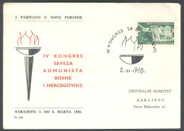 .Yugoslavia, 1965-03-02, Bosnia, Sarajevo, Congress Of The League Of Communists, Special Postmark & Cover II - Andere & Zonder Classificatie