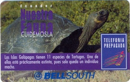 ECUADOR : BSP105B 100 GALAPAGOS Turtle   (nov/2000 3 Lines) USED - Ecuador