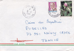 Côte D'Ivoire-1986--lettre D'Abidjan Pour MAINCY-77  (France)..Composition De Timbres , Cachet - Ivory Coast (1960-...)