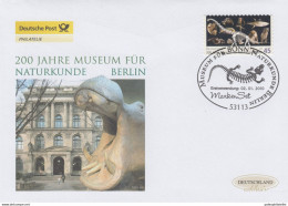 Germany 2010: Dinosaur, Brachiosaurus Brancai,  Fossil, Prehistoric Animal,, Sauropod, FDC, Museum - Préhistoriques