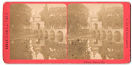 Stereo-Fotografie L. L., Paris, Ansicht Hoorn, Partie Am Port De L`Est Mit Brücke  - Stereoscoop