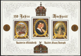 2004 Austria 150th Anniversary Of Wedding Of King Franz Josef Minisheet (** / MNH / UMM) - Familles Royales