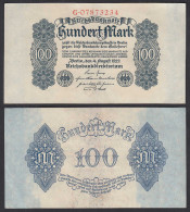Ro 72 Reichsbanknote 100 Mark 1922 Pick 75 Serie G  XF (2)   (32274 - Autres & Non Classés