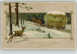 10006841 - Glueckwunsch-Neujahr Litho  Winterlandschaft - New Year