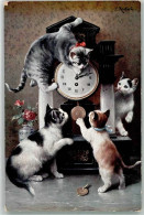 39620741 - Sign. Richert C. Kitten Standuhr T.S.N. Serie 1839 - Cats