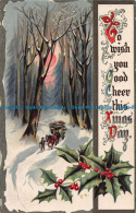 R162969 Greetings. To Wish You Good Cheer This Xmas Day. Coach In The Woods By W - Monde