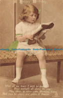 R162458 Greetings. A Happy Birthday. Girl Reading A Book. Rotary. RP - Monde