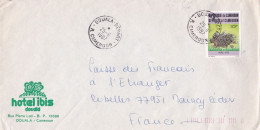 Cameroun -1987--lettre De DOUALA Pour MAINCY -77  (France)...timbre Porc épic Seul Sur Lettre, Cachets--hôtel IBIS - Cameroun (1960-...)