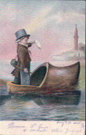 Jeune Aventurier En Mer Et Sabot En Guise De Barque (25.8.1906) - Cartes Humoristiques