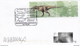 Germany 2008:  Dinosaur, Prehistoric Animals,  Paleontology, Postmark, Signed FDC, Trex, Tyrannosaurus - Prehistorisch