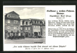 AK Weimar, Gasthaus Zum Weissen Schwan  - Weimar