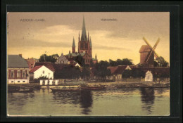 AK Werder /Havel, Mühlenblick Mit Kirche Und Booten  - Windmills