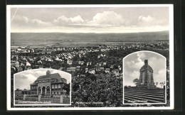 AK Metternich /Koblenz, Kriegerdenkmal, Landwirtschaftliche Schule  - Koblenz