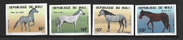 Mali 1985 Local Horses Set Of 4 Imperforate / Non Dentele MNH - Mali (1959-...)