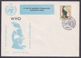 .Yugoslavia, 1965-04-07, Bosnia, Sarajevo, WHO, International Day Of Health, Special Postmark & Cover - Autres & Non Classés