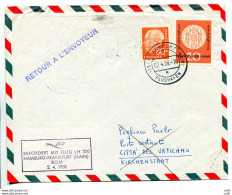 Primo Volo Lufthansa Amburgo/Francoforte/Milano/Roma Del 2.4.58 - Airmail