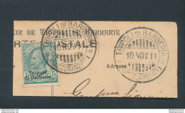 1911 Tripoli Di Barberia, Bel Frammento Di Cartolina, 5 Cent Verde Usato Il 10-11-1911, USATO - Other & Unclassified