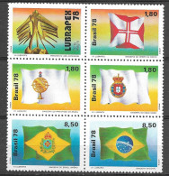 Brasil 1978 VII Lubrapex - Bandeiras Históricas RHM C1055-C1059 - Unused Stamps