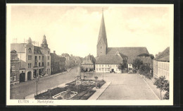 AK Eutin, Marktplatz Mit Geschäft, Denkmal Und Kirche  - Eutin