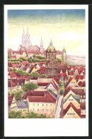 Künstler-AK Meissen, Blick Vom Judenberg Auf Die Frauenkirche  - Meissen