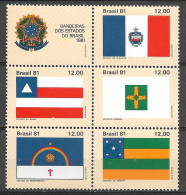 Brasil 1981 Bandeiras Dos Estados Do Brasil RHM C1231-C1235 - Neufs