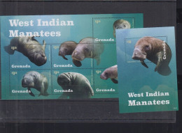 Grenada - 2015 - Manatees - Yv 5786/91 + Bf 821 - Other & Unclassified