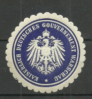 GERMANY Deutschland Keiserlich Deutsches Gouvernement Warschau Poland Siegelmarke Seal Stamp * - Erinnophilie