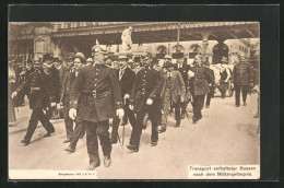 AK Transport Von Russ. Kriegsgefangenen Nach Dem Militärgefängnis  - Guerre 1914-18