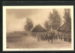 AK Durchzug Eines Deutschen Infanterie-Regt. Durch Ein Russiches Dorf  - Guerre 1914-18