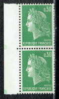 Paire Verticale De 0,30 F Marianne De Cheffer Vert - Unused Stamps