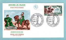FDC France 1966 - Vercingétorix  - Centenaire Des Fouilles D'Alésia - YT 1495 - 21 Les Laumes - 1960-1969