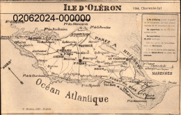 ILE D' OLÉRON. Cpa  - Carte "pédagogique" De L' île.   (scans Recto-verso) - Ile D'Oléron
