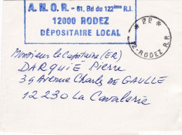 Cachet  Manuel  PP  RODEZ  R.P  Sur Bande De Journal Destinée à LA CAVALERIE-12......A.N.O.R - Manual Postmarks